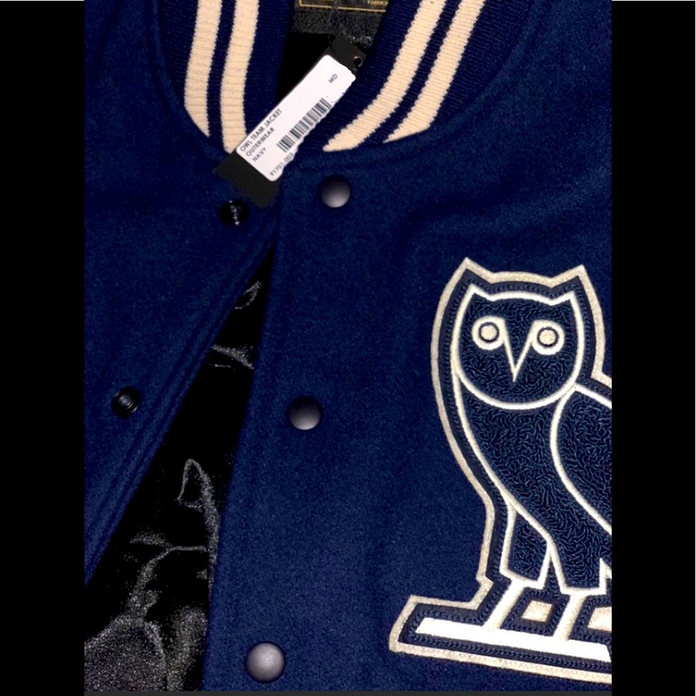 OVO Team Owl Varsity Jacket - Navy Blue NWT - Picture 1 of 3